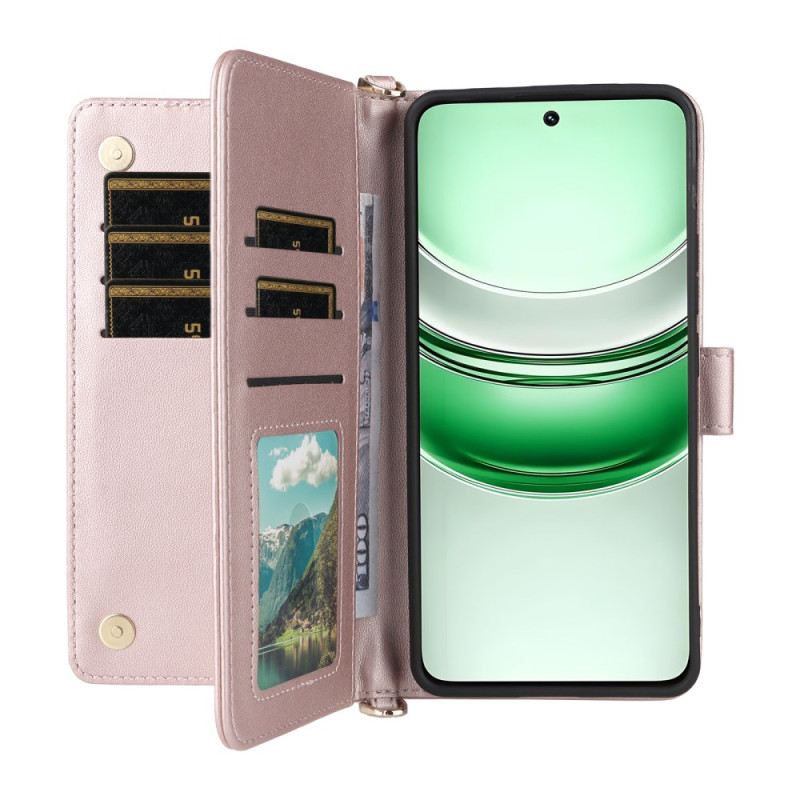 Lederhüllen Realme 14x 5g Handyhülle Gesteppt Mit Riemen Und Schulterriemen