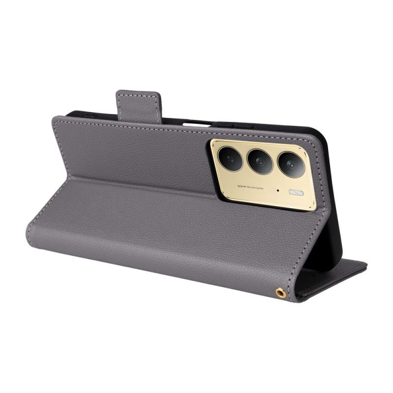 Lederhüllen Realme 14x 5g Handyhülle Litschi-kunstleder Mit Riemen