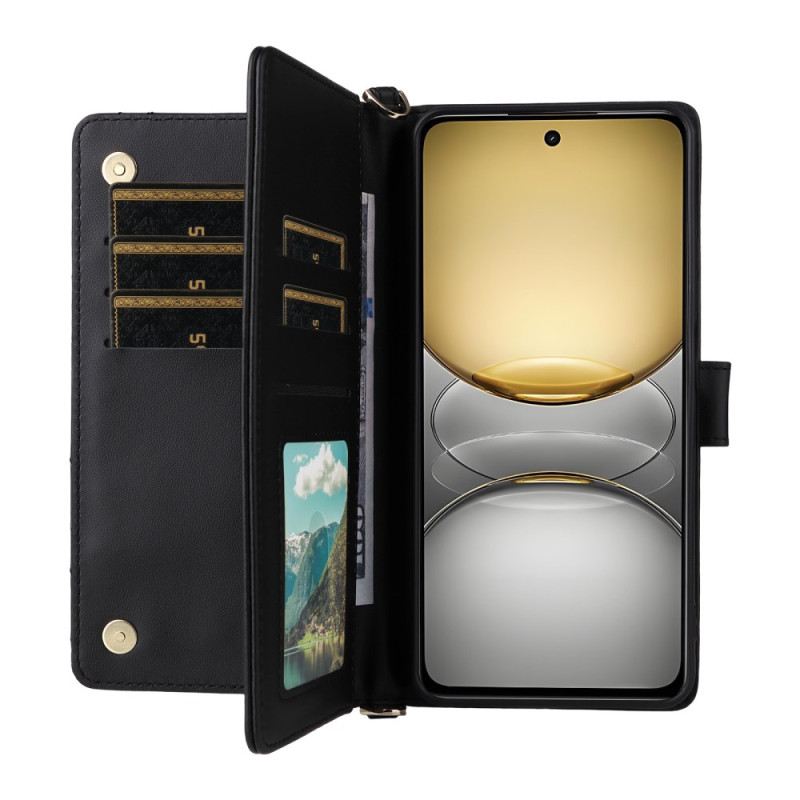 Lederhüllen Realme 14x 5g Premium-design Mit Riemen Und Schulterriemen