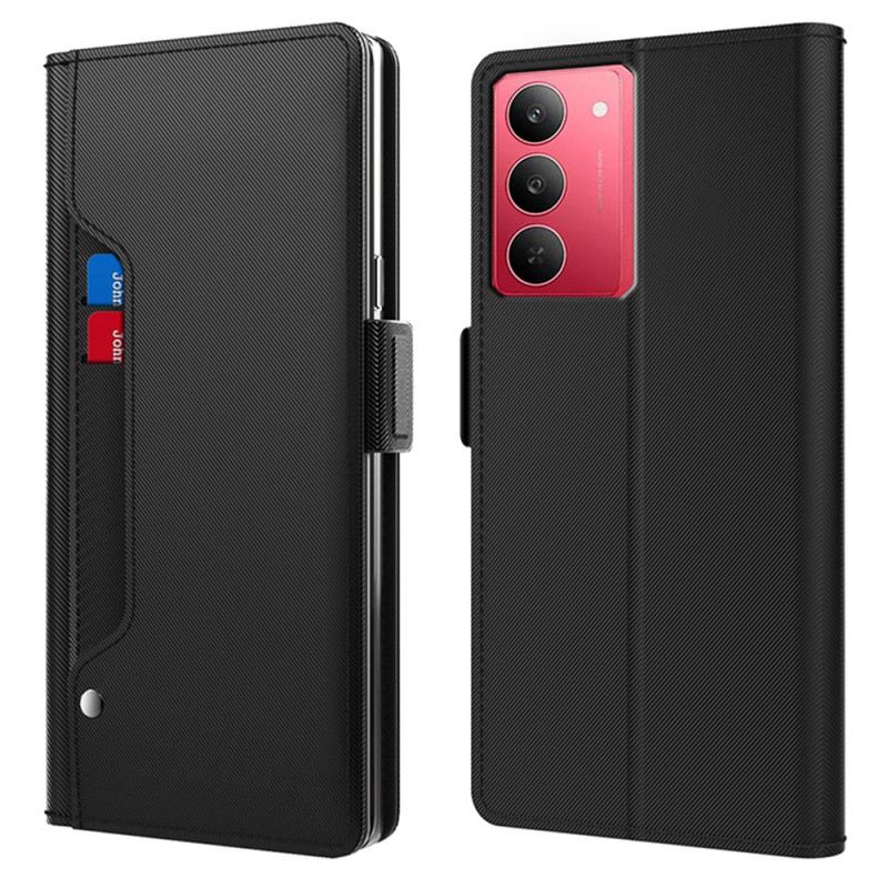 Lederhüllen Realme 14x 5g Spiegel Und Herausnehmbarer Kartenhalter