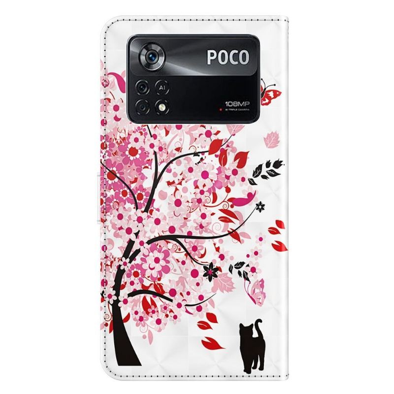 Lederhüllen Für Poco X4 Pro 5G Blumenbaum