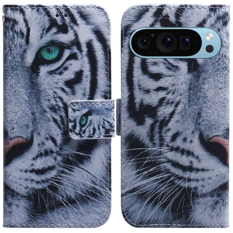 Lederhüllen Google Pixel 9 Weißer Tiger