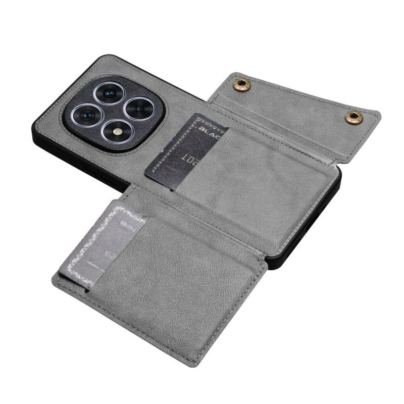 Hülle Xiaomi Redmi Note 14 Pro Plus 5g Kartenhalter Und Ständer In Lederoptik