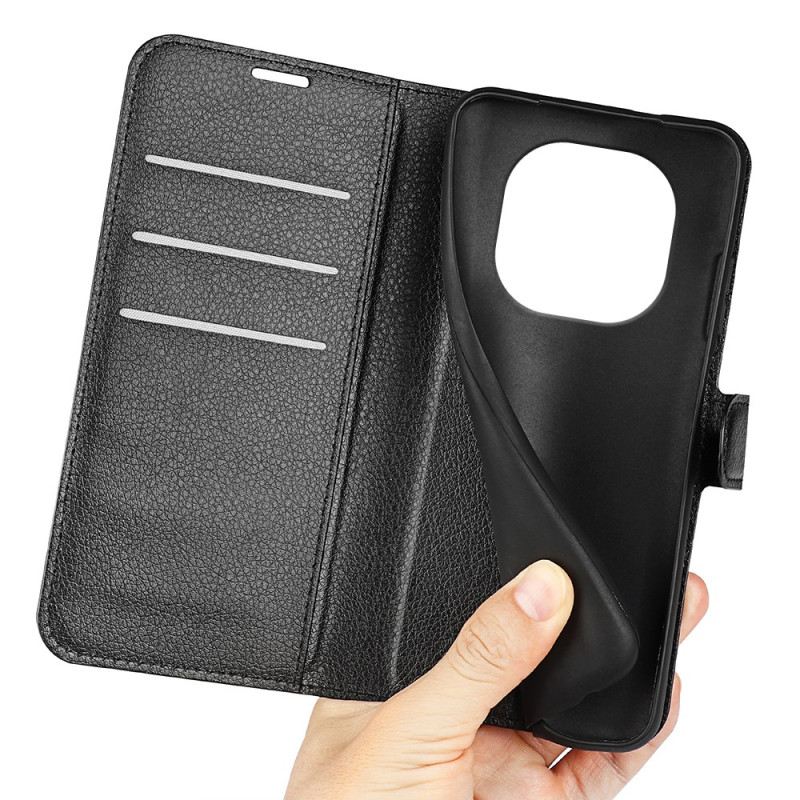 Lederhüllen Für Xiaomi Redmi Note 14 Pro Plus 5g Klassisches Litschi-kunstleder