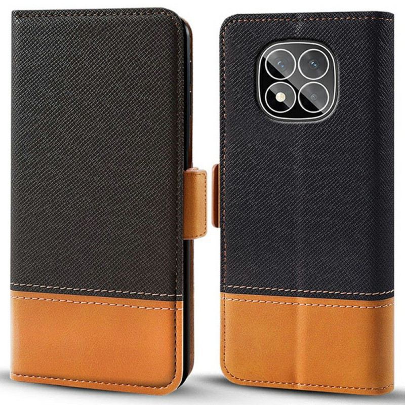 Lederhüllen Für Xiaomi Redmi Note 14 Pro Plus 5g Zweifarbige Textur