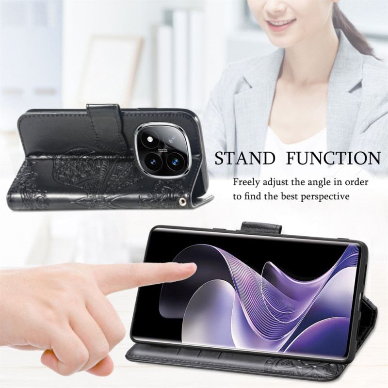 Lederhüllen Xiaomi Redmi Note 14 Pro Plus 5g Barock-schmetterling