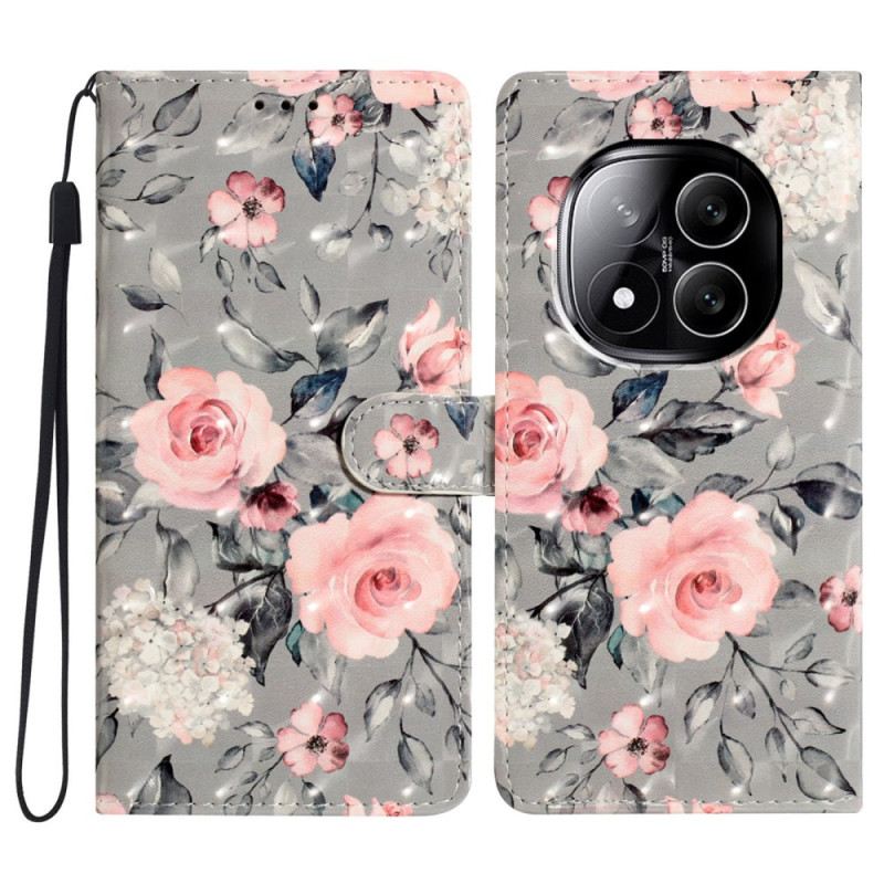 Lederhüllen Xiaomi Redmi Note 14 Pro Plus 5g Handyhülle 3d-rosa Blumen