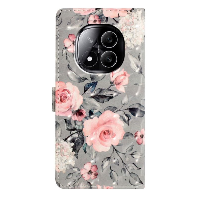 Lederhüllen Xiaomi Redmi Note 14 Pro Plus 5g Handyhülle 3d-rosa Blumen