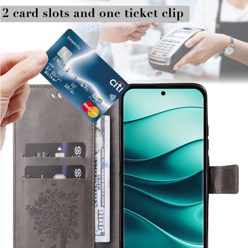 Lederhüllen Xiaomi Redmi Note 14 Pro Plus 5g Handyhülle Baum Und Katze