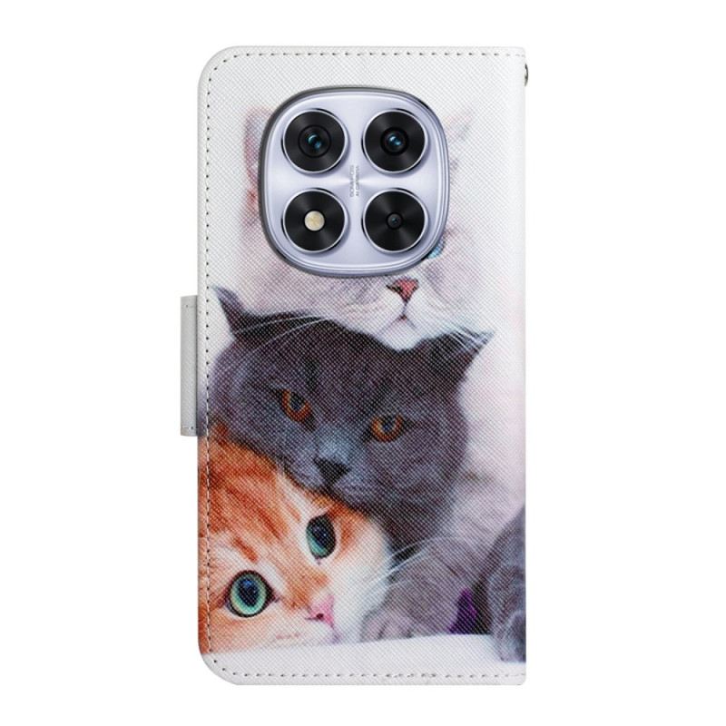 Lederhüllen Xiaomi Redmi Note 14 Pro Plus 5g Handyhülle Drei Katzen
