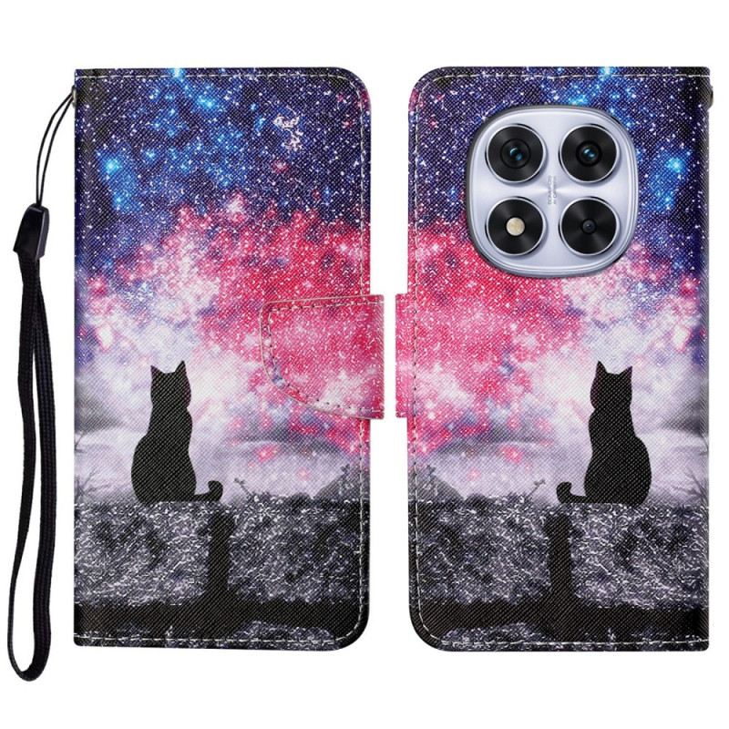 Lederhüllen Xiaomi Redmi Note 14 Pro Plus 5g Handyhülle Galaxienkatze