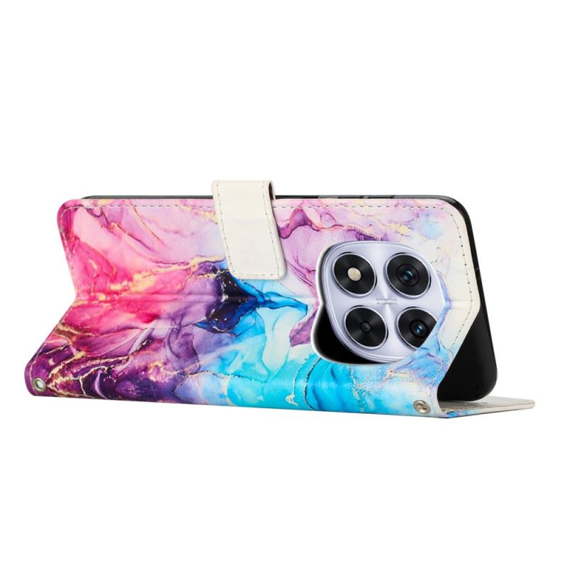 Lederhüllen Xiaomi Redmi Note 14 Pro Plus 5g Handyhülle Marmormuster