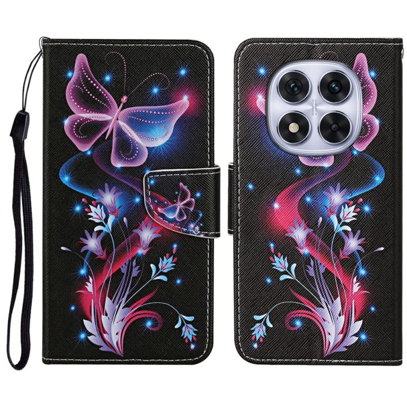 Lederhüllen Xiaomi Redmi Note 14 Pro Plus 5g Leuchtende Schmetterlinge