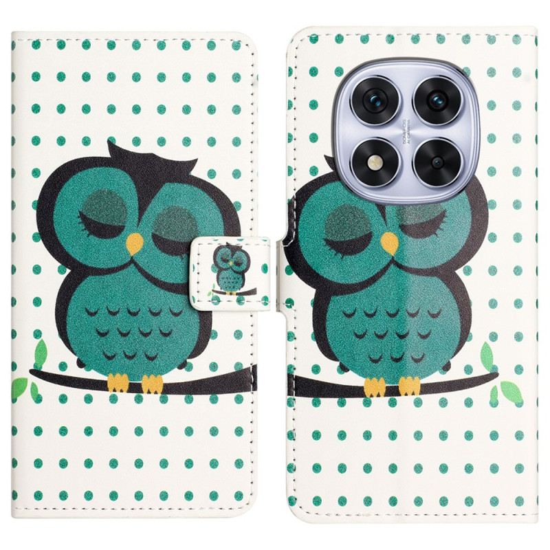 Lederhüllen Xiaomi Redmi Note 14 Pro Plus 5g Schlafende Eule
