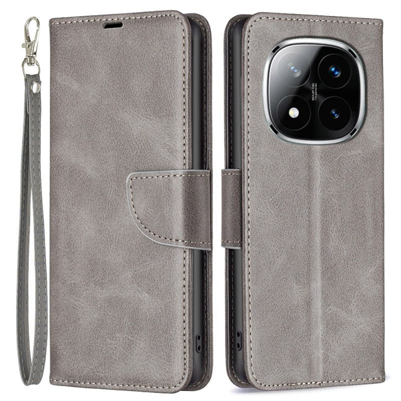 Lederhüllen Xiaomi Redmi Note 14 Pro Plus 5g Schräger Riemenverschluss