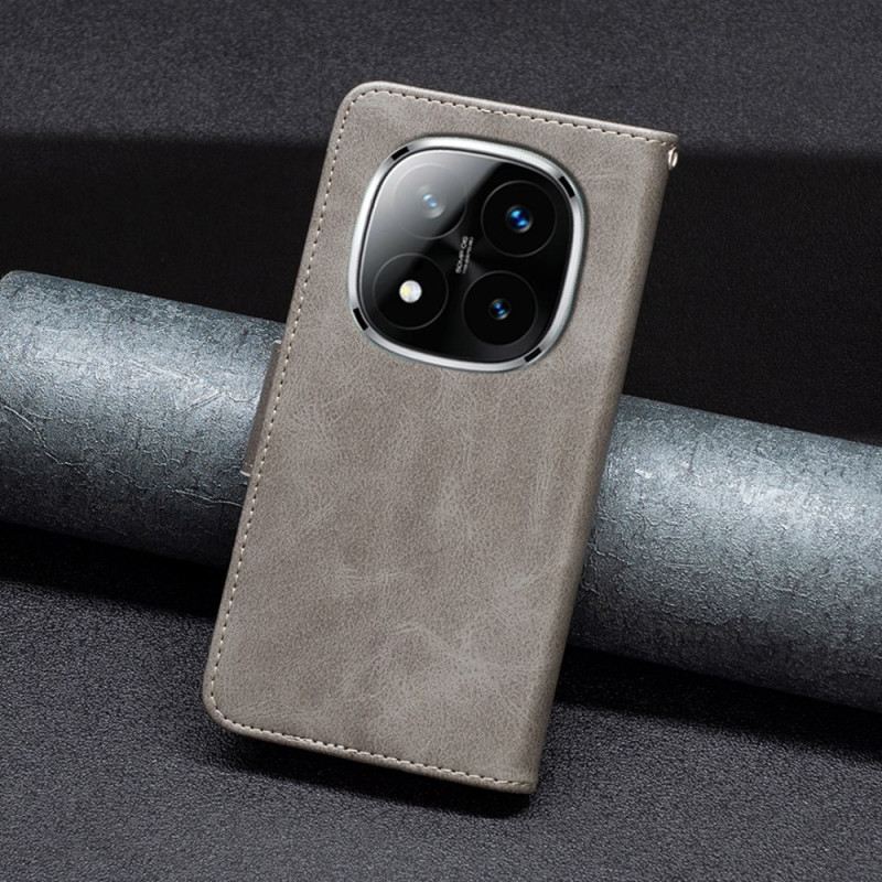 Lederhüllen Xiaomi Redmi Note 14 Pro Plus 5g Schräger Riemenverschluss