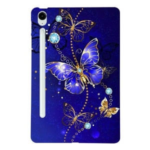 Hülle Für Samsung Galaxy Tab S10 Fe Plus Blaue Und Goldene Schmetterlinge