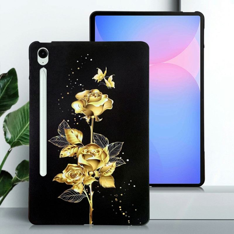 Hülle Samsung Galaxy Tab S10 Fe Plus Goldene Rosen