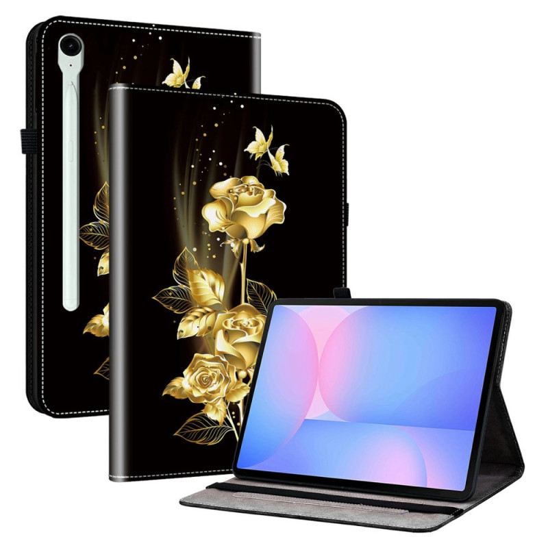 Hülle Samsung Galaxy Tab S10 Fe Plus Goldene Rosen