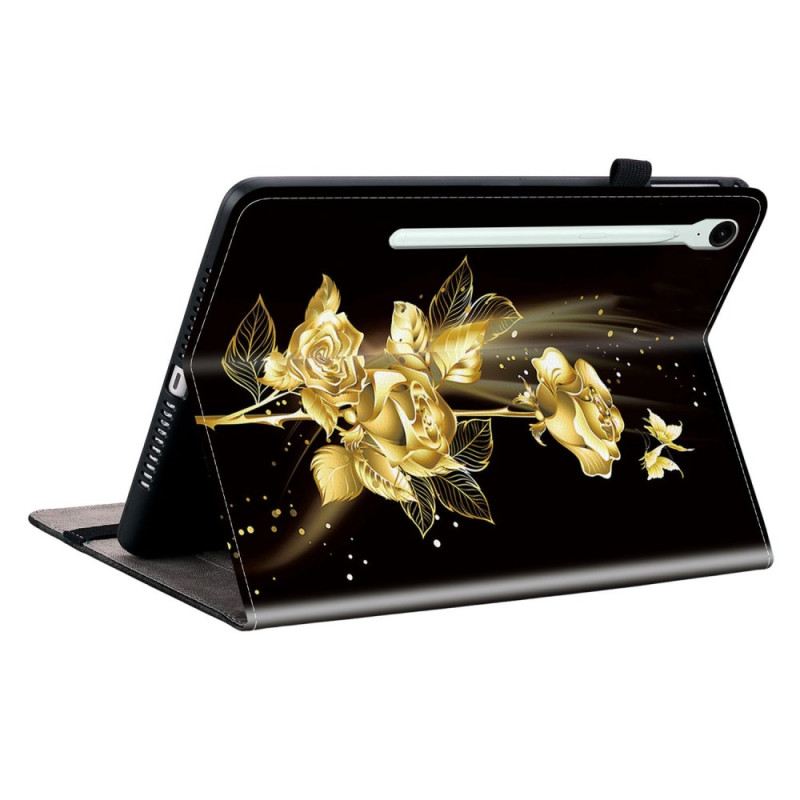 Hülle Samsung Galaxy Tab S10 Fe Plus Goldene Rosen