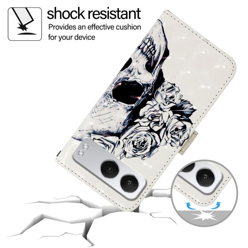 Lederhüllen Für Oneplus Nord 4 Blumenschädel