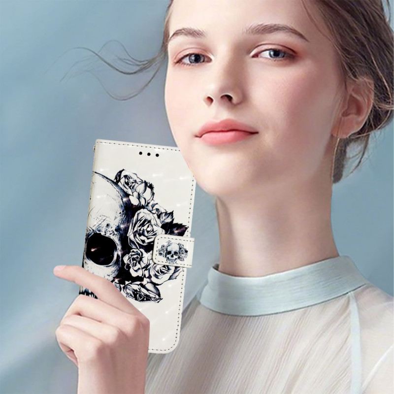 Lederhüllen Für Oneplus Nord 4 Blumenschädel