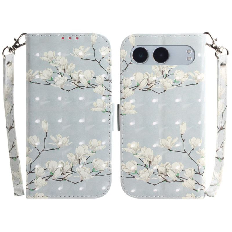 Lederhüllen Für Oneplus Nord 4 Magnolien-lanyard