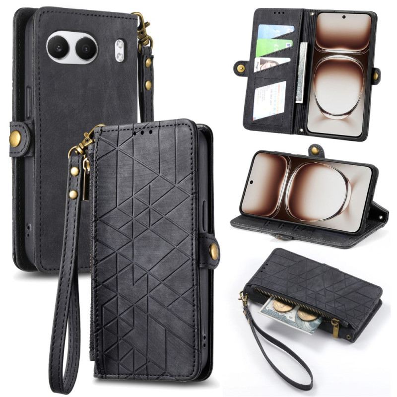 Lederhüllen Oneplus Nord 4 Handyhülle Geometrisches Muster