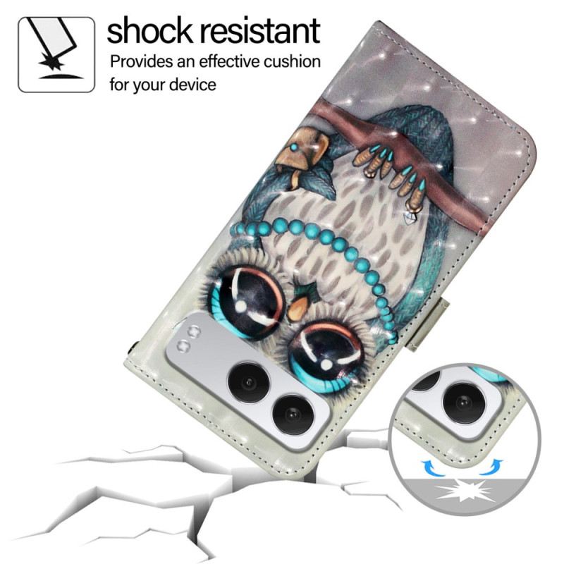 Lederhüllen Oneplus Nord 4 Handyhülle Graue Eule