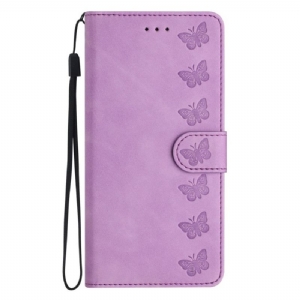 Lederhüllen Oneplus Nord 4 Schmetterlingsbordüre