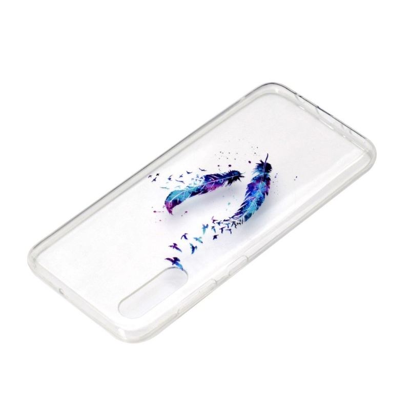 Hülle Für Samsung Galaxy A70 Nahtlose Federn Und Vögel