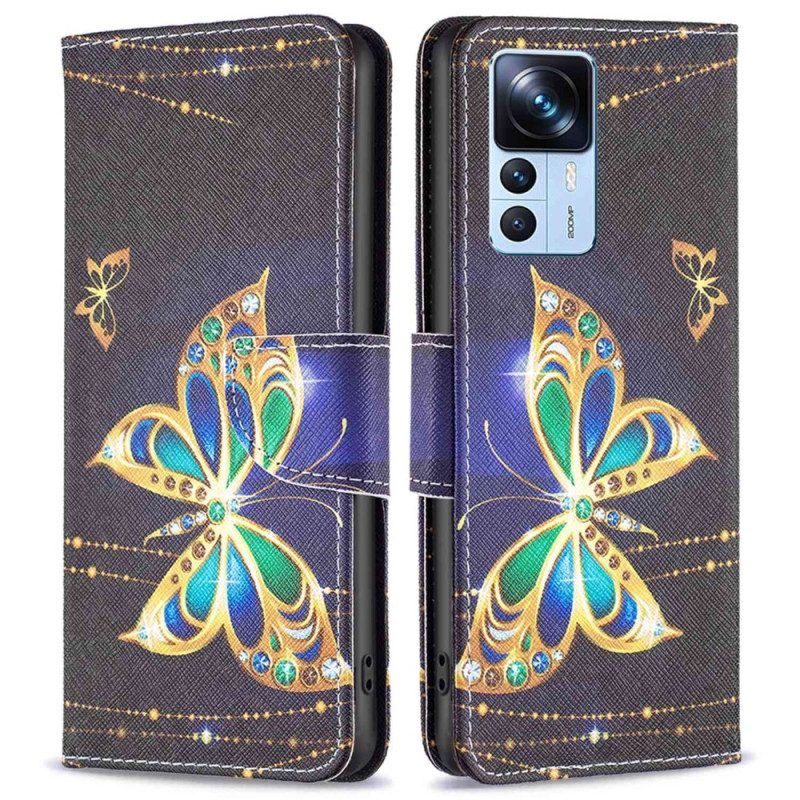 Lederhüllen Für Xiaomi 12T / 12T Pro Kostbare Schmetterlinge