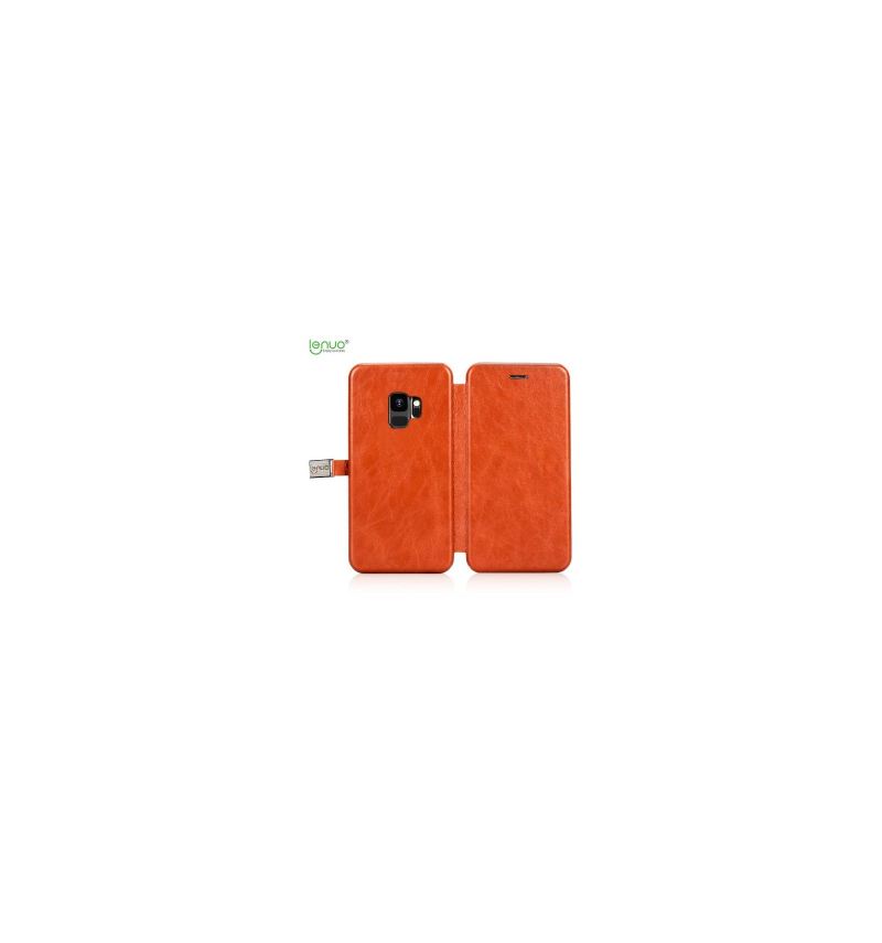 Lederhüllen Für Samsung Galaxy S9 Lenuo Kunstleder Premium - Braun
