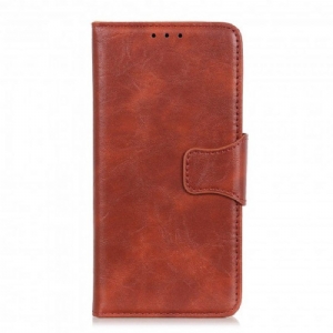 Flip Case Für Oppo Reno 6 5G Wendeverschluss Aus Spaltleder