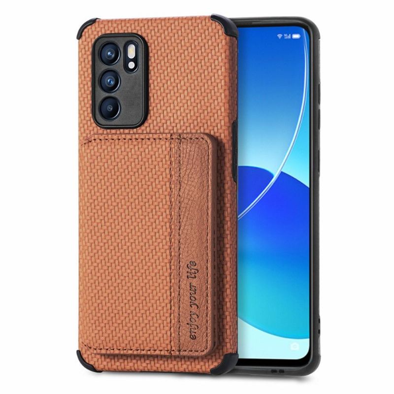 Handyhülle Für Oppo Reno 6 5G Kohlefaser-kartenhalter