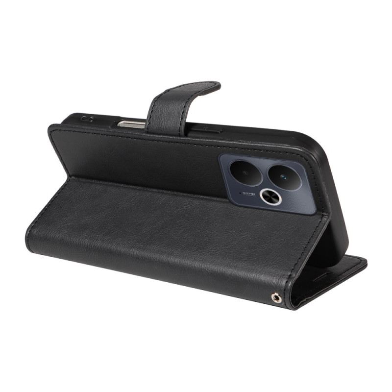 Lederhüllen Für Realme 14t 5g Glatte Lederoptik Mit Riemen