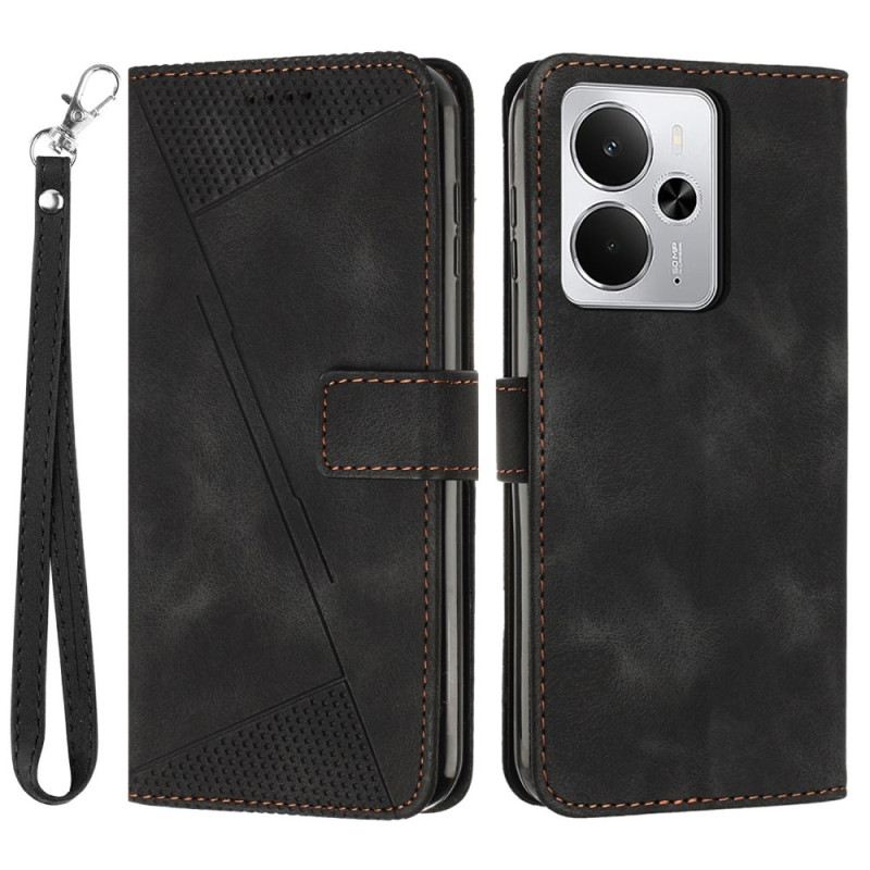 Lederhüllen Realme 14t 5g Handyhülle Linien Und Riemen