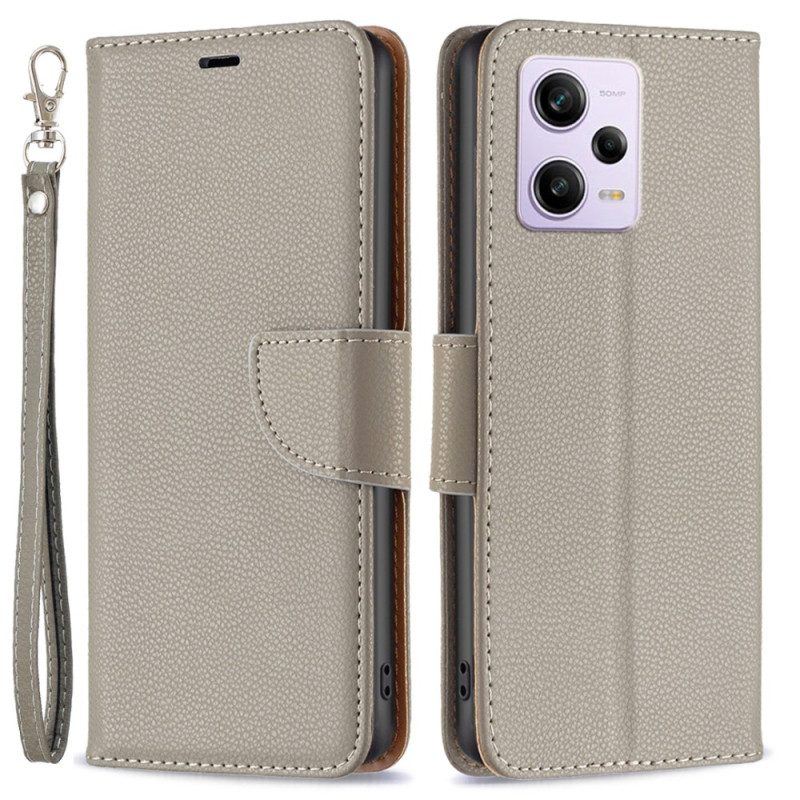 Flip Case Für Poco X5 Pro 5G Mit Kordel Schräger Riemenverschluss