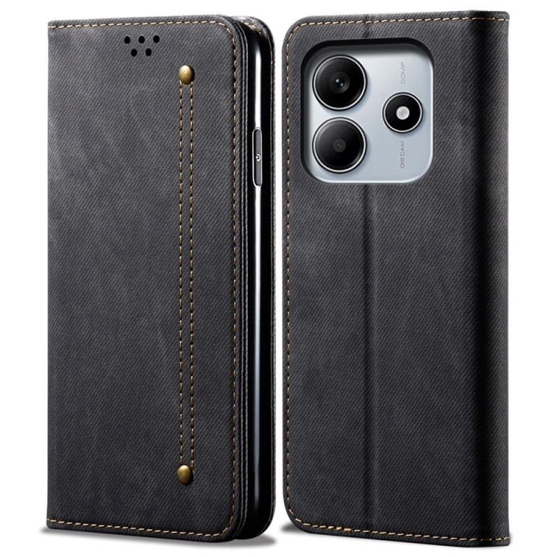 Flip Case Für Xiaomi Redmi Note 14 5g Denim-stoff
