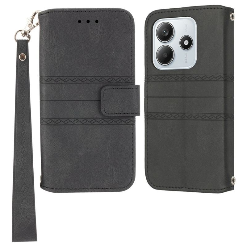 Lederhüllen Für Xiaomi Redmi Note 14 5g Friesmuster Mit Riemen