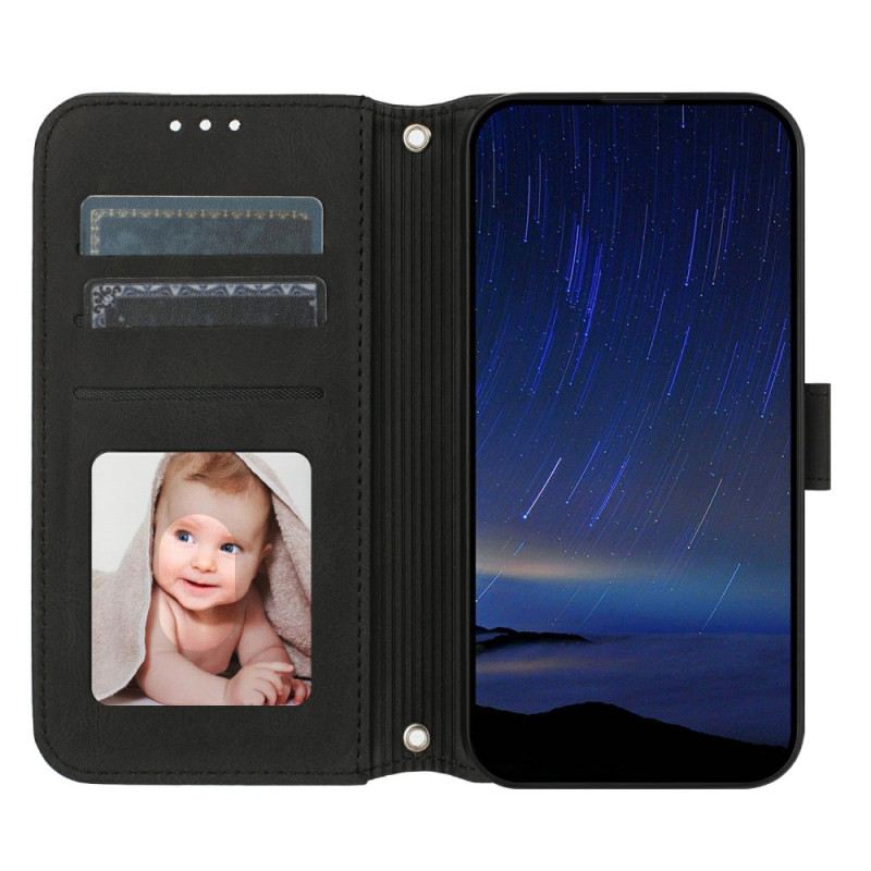 Lederhüllen Für Xiaomi Redmi Note 14 5g Friesmuster Mit Riemen