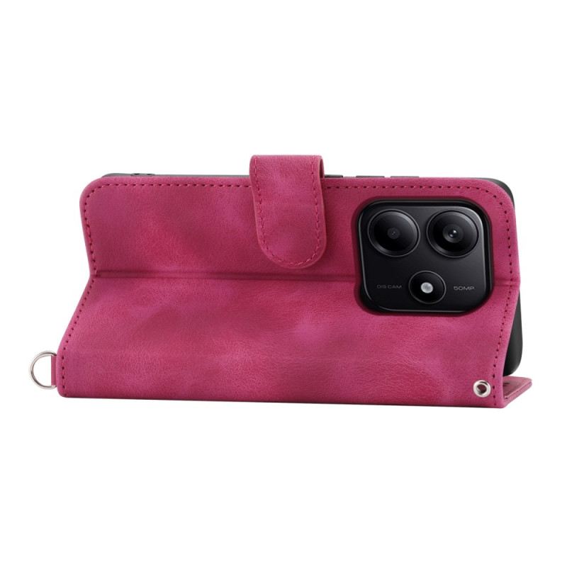 Lederhüllen Für Xiaomi Redmi Note 14 5g Geldbörse Mit Spitzenmuster Riemen Und Schulterriemen