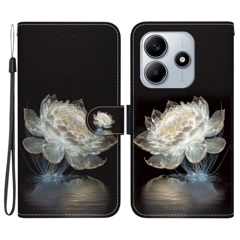 Lederhüllen Für Xiaomi Redmi Note 14 5g Kristall-pfingstrose