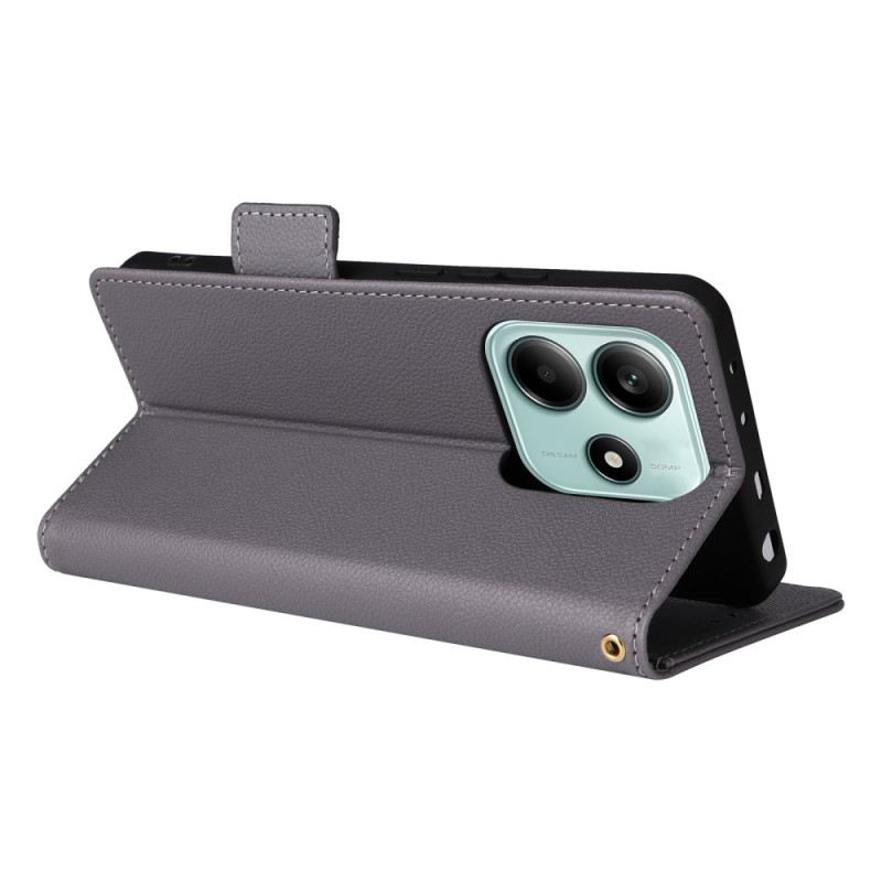 Lederhüllen Für Xiaomi Redmi Note 14 5g Litschi-textur Mit Riemen