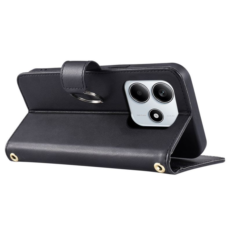 Lederhüllen Xiaomi Redmi Note 14 5g Gesteppt Mit Trageriemen Und Schultergurt