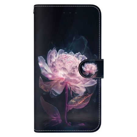 Lederhüllen Xiaomi Redmi Note 14 5g Handyhülle Lila Pfingstrose