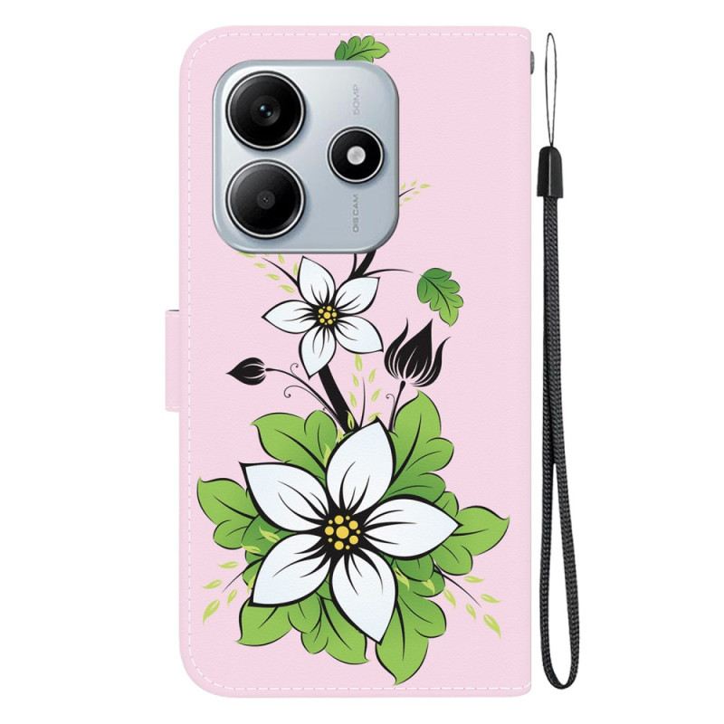 Lederhüllen Xiaomi Redmi Note 14 5g Handyhülle Lilienmuster