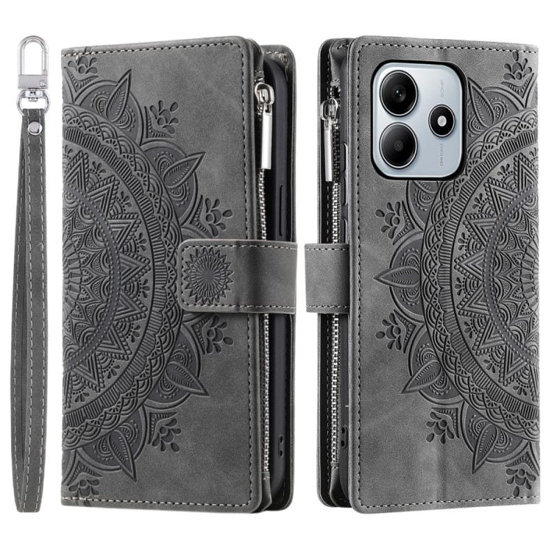 Lederhüllen Xiaomi Redmi Note 14 5g Handyhülle Mandala Sun-wildlederoptik