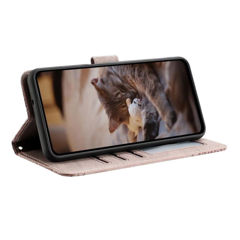 Lederhüllen Xiaomi Redmi Note 14 5g Katzenmuster Mit Trageriemen