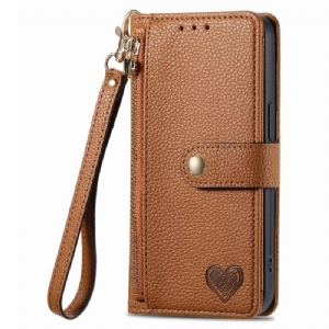 Lederhüllen Xiaomi Redmi Note 14 5g Rfid Mit Geldbörse Und Rfid-reißverschlusstasche